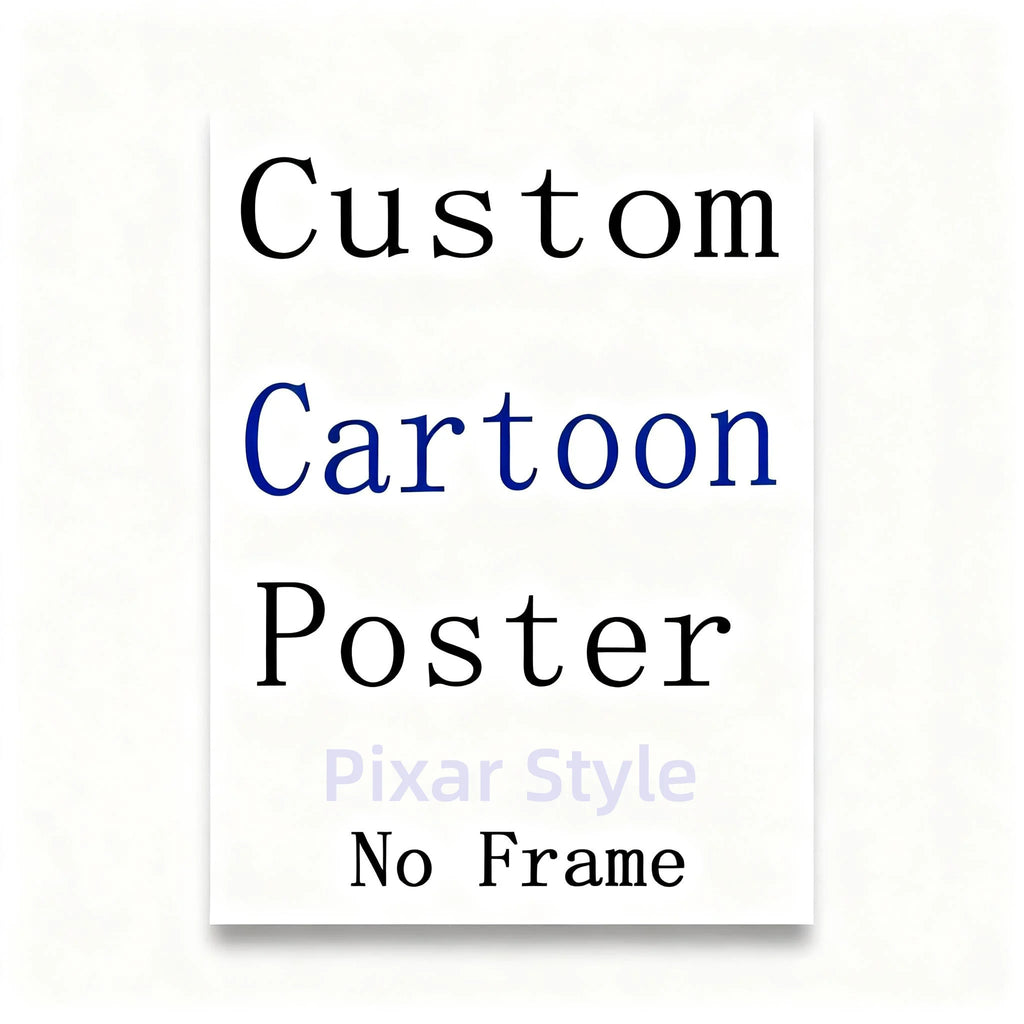 Customization Personalized cartoon style canvas printing poster portrait photo art printing home decoration gift frameless