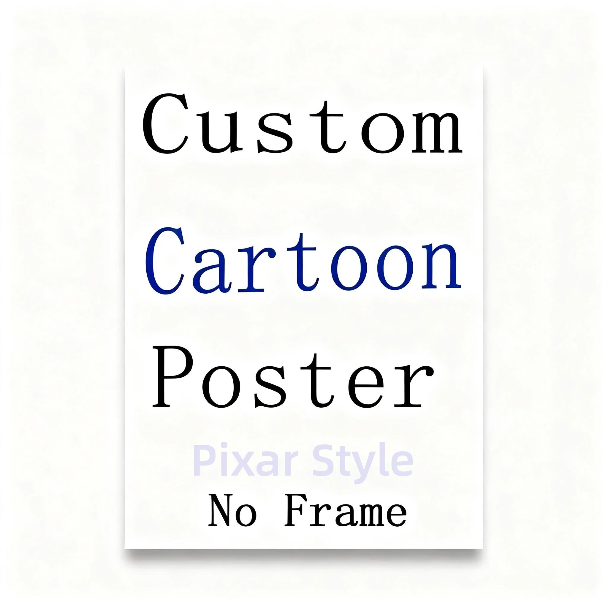 Customization Personalized cartoon style canvas printing poster portrait photo art printing home decoration gift frameless